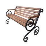 Кованная парковая скамья Французская лоза с подлокотниками 2 м.