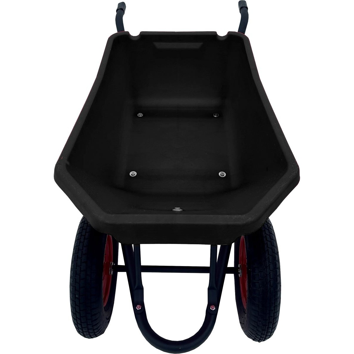 Тачка Вариант-120 л. строительная двухколесная с черным пластиковым кузовом