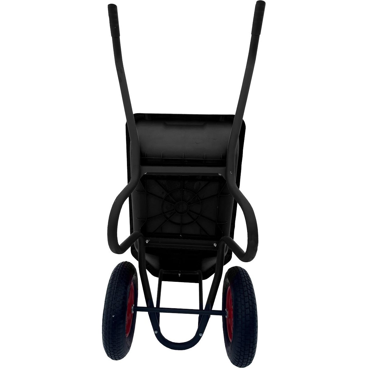 Тачка Вариант-120 л. строительная двухколесная с черным пластиковым кузовом