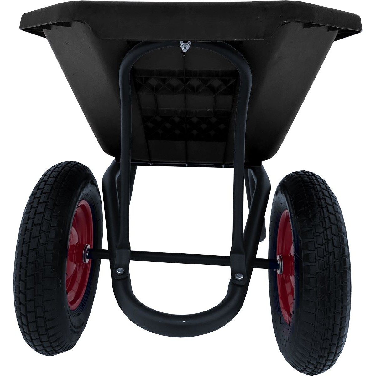 Тачка Вариант-120 л. строительная двухколесная с черным пластиковым кузовом