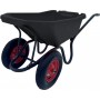 Тачка Вариант-120 л. строительная двухколесная с черным пластиковым кузовом