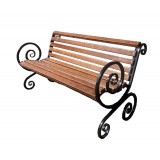 Кованная парковая скамья Французская лоза Большой вензель 1,5 м