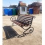Кованная парковая скамья Французская лоза Большой вензель 2 м