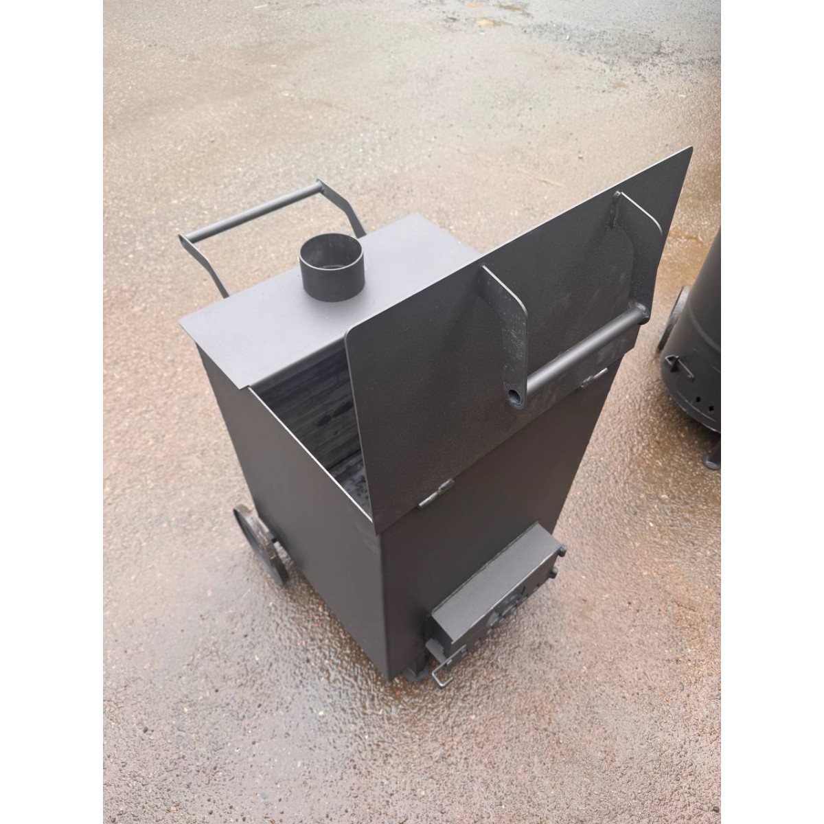 Квадратная бочка для сжигания мусора 150л (гладкая сталь 3мм)