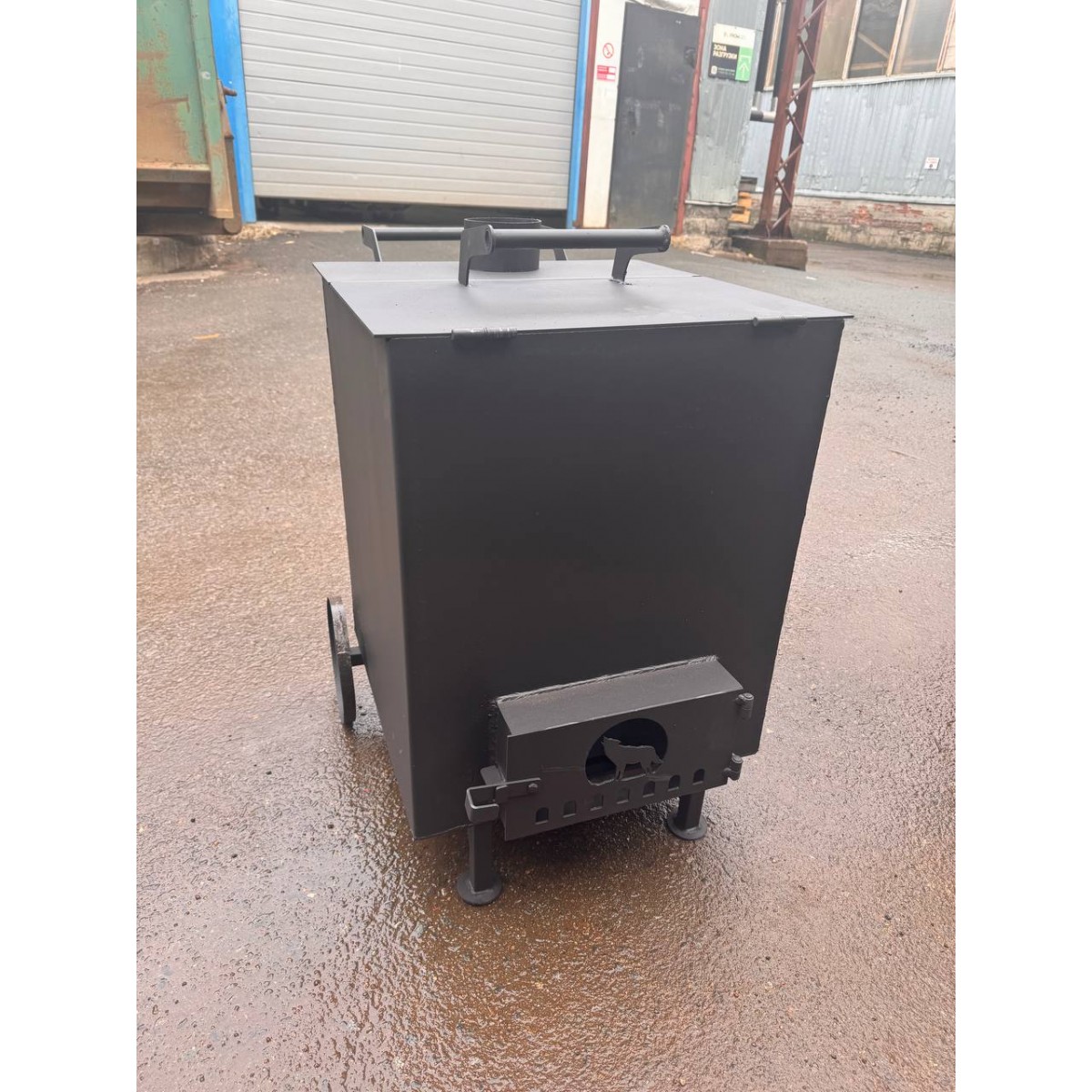 Квадратная бочка для сжигания мусора 150л (гладкая сталь 3мм)