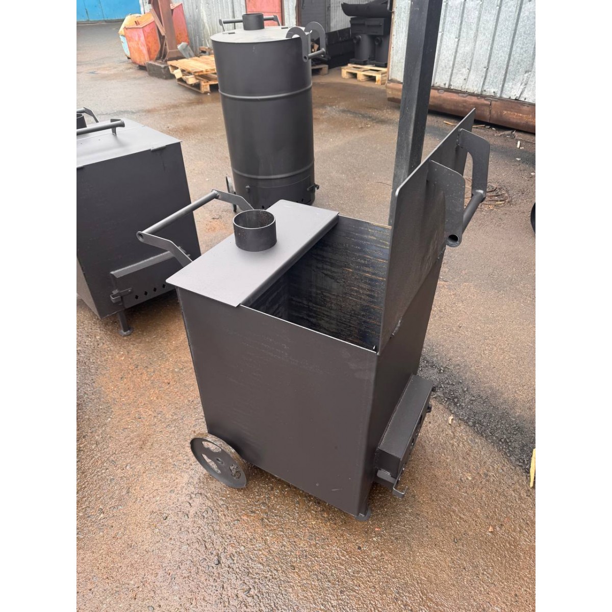 Квадратная бочка для сжигания мусора 150л (гладкая сталь 3мм)