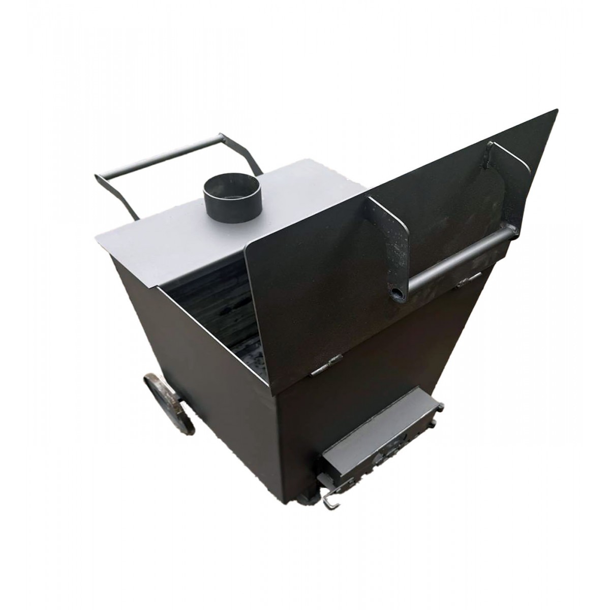 Квадратная бочка для сжигания мусора 150л (гладкая сталь 3мм)