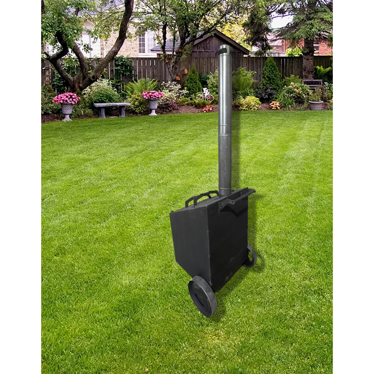 Бочка-печь для сжигания мусора 200 л с двумя дверьми (сталь 3 мм) Бочка-печь для сжигания мусора 200 л с двумя дверьми (сталь 3 мм)