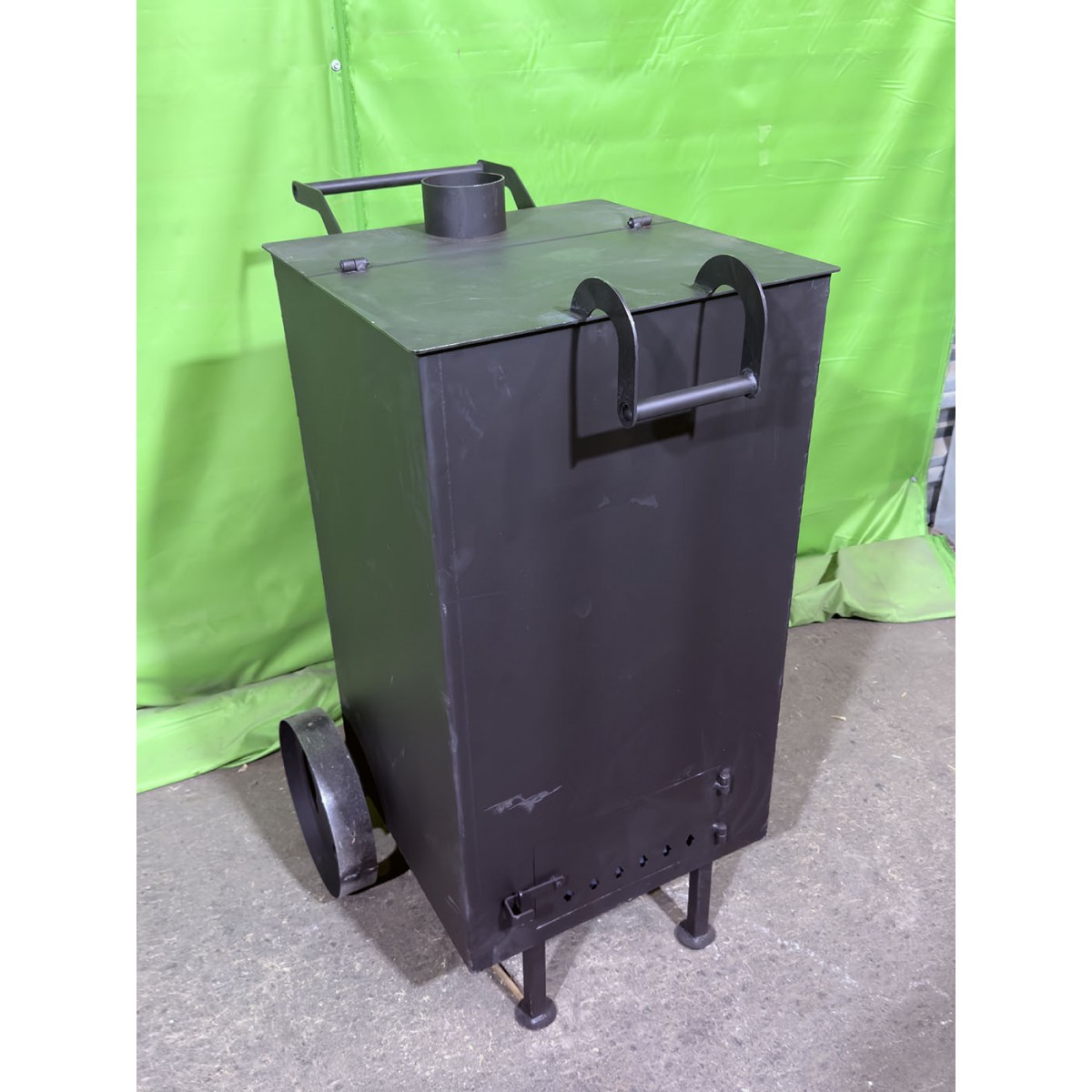 Квадратная бочка-печь для сжигания мусора 200л (сталь 3 мм) Квадратная бочка-печь для сжигания мусора 200л (сталь 3 мм)