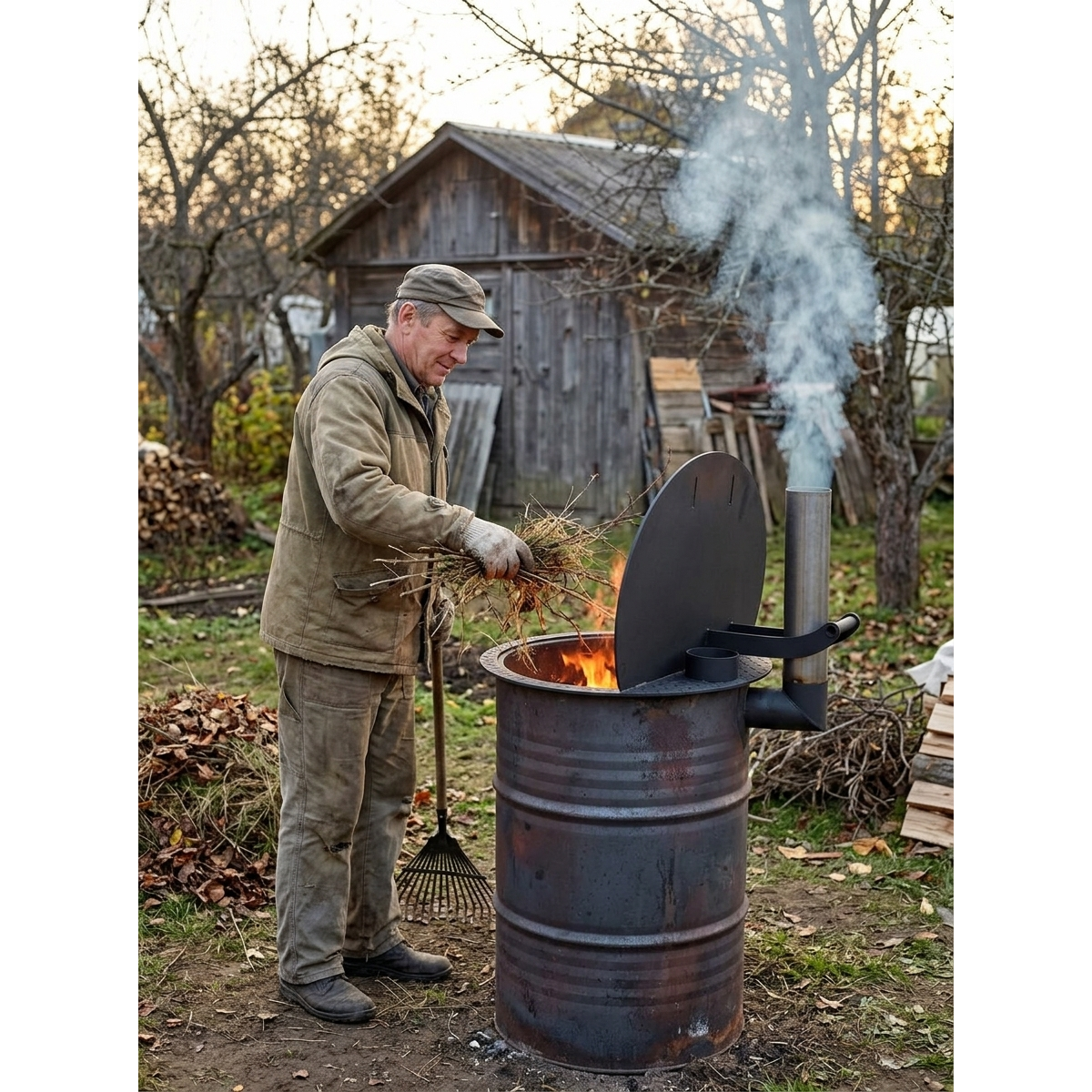 Крышка на бочку для сжигания мусора 61 см., сталь 3 мм.