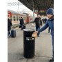 Уличная урна-пепельница 2-в-1, черная матовая, с антикоррозийной защитой и съемным ведром