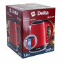 Чайник электрический 2200 Вт, 1,8 л DELTA DL-1370, двухслойный корпус, красный с черным