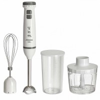 Блендер погружной 1000 Вт АКСИНЬЯ КС-307В с измельчителем, венчиком, стаканом, белый с серым