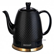 Чайник электрический 1500 Вт, 1,5 л, корпус из фарфора DELTA LUX DE-1021 черный