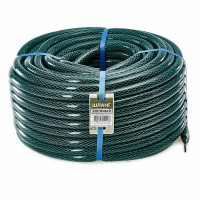 Шланг поливочный ВОЕННЫЙ 3/4 дюйма, 50 м, армированный, 3-х слойный, черно-зеленый