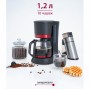 Кофеварка 700 Вт, 1200 мл DELTA LUX DL-8152 черная с красным
