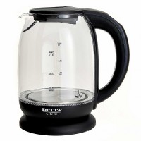 Чайник электрический 2200 Вт, 1,7 л Delta Lux DE-1003 черный, функция установки температур с LED-индикацией разными цветами, поддержание температуры