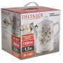 Чайник электрический 1500 Вт, 1,5 л, корпус из фарфора DELTA LUX DL-1239 "Цветы"