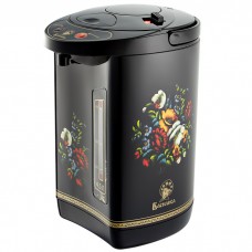 Чайник-термос электрический 900 Вт, 4,5 л ВАСИЛИСА ТП5-900 "Райские цветы" черный