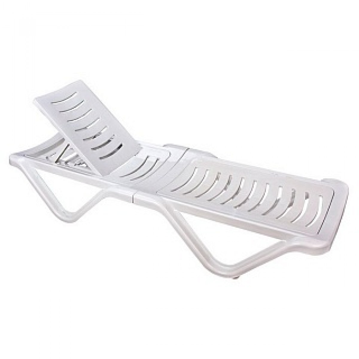 Шезлонг пластиковый белый М3563