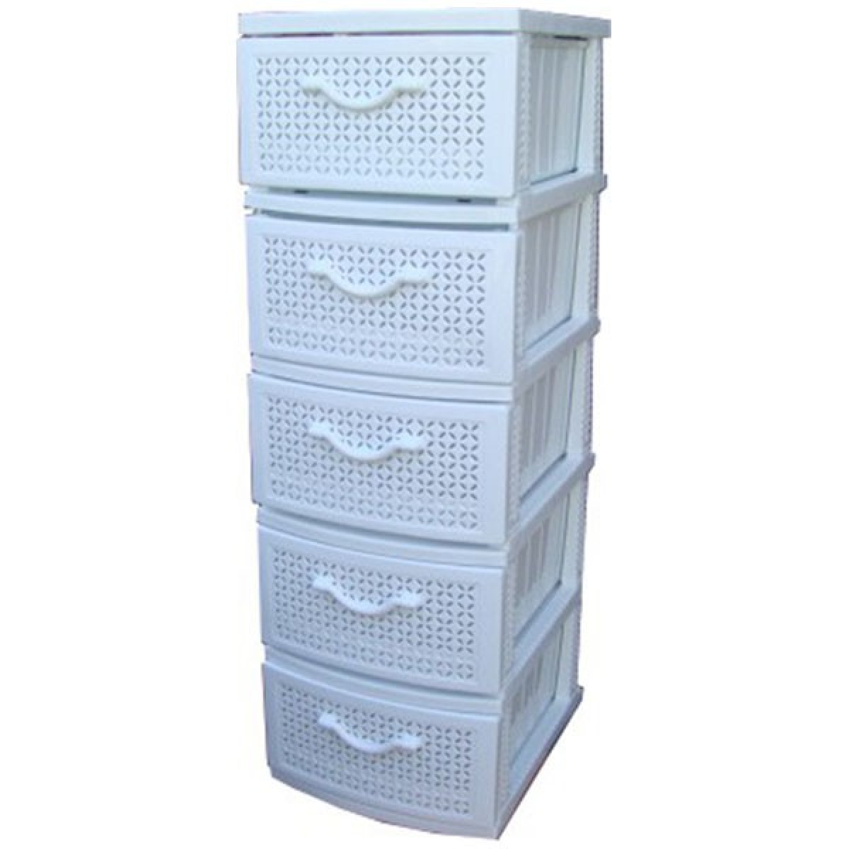 Комод пластиковый, белый, 5-секционный, арт. ОР-100-5