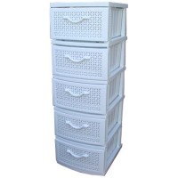 Комод пластиковый, белый, 5-секционный, арт. ОР-100-5