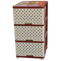 Комод пластиковый, сетка, цвет бежевый, 3 секционный, арт.04044-3