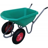 Тачка строительная Вариант двухколесная с цветным пластиковым кузовом 120 л.