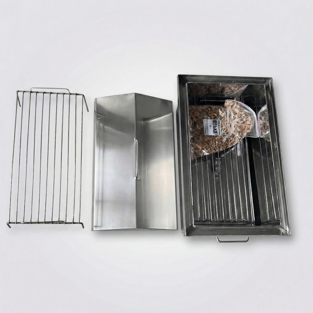 Коптильня с гидрозатвором домиком Ольховый дым Фортуна  500х300х250