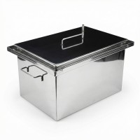 Коптильня Ольховый дым Профи 500х250х200 (толщина 2 мм, сталь 430) с гидрозатвором