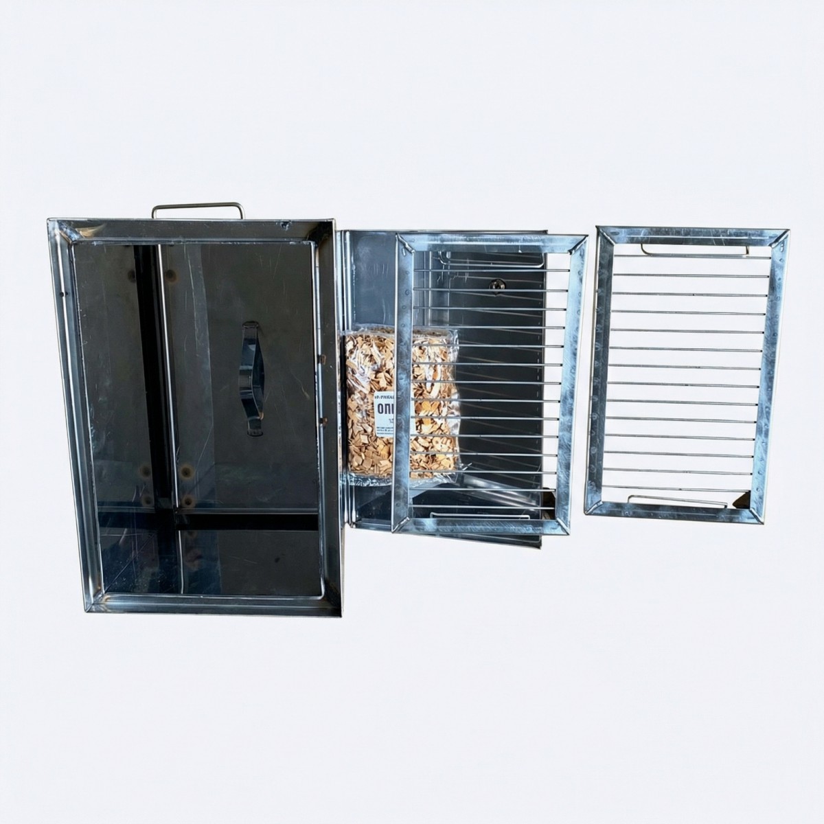 Коптильня Ольховый дым Профи 400х250х200 (толщина 2 мм сталь 430) с гидрозатвором