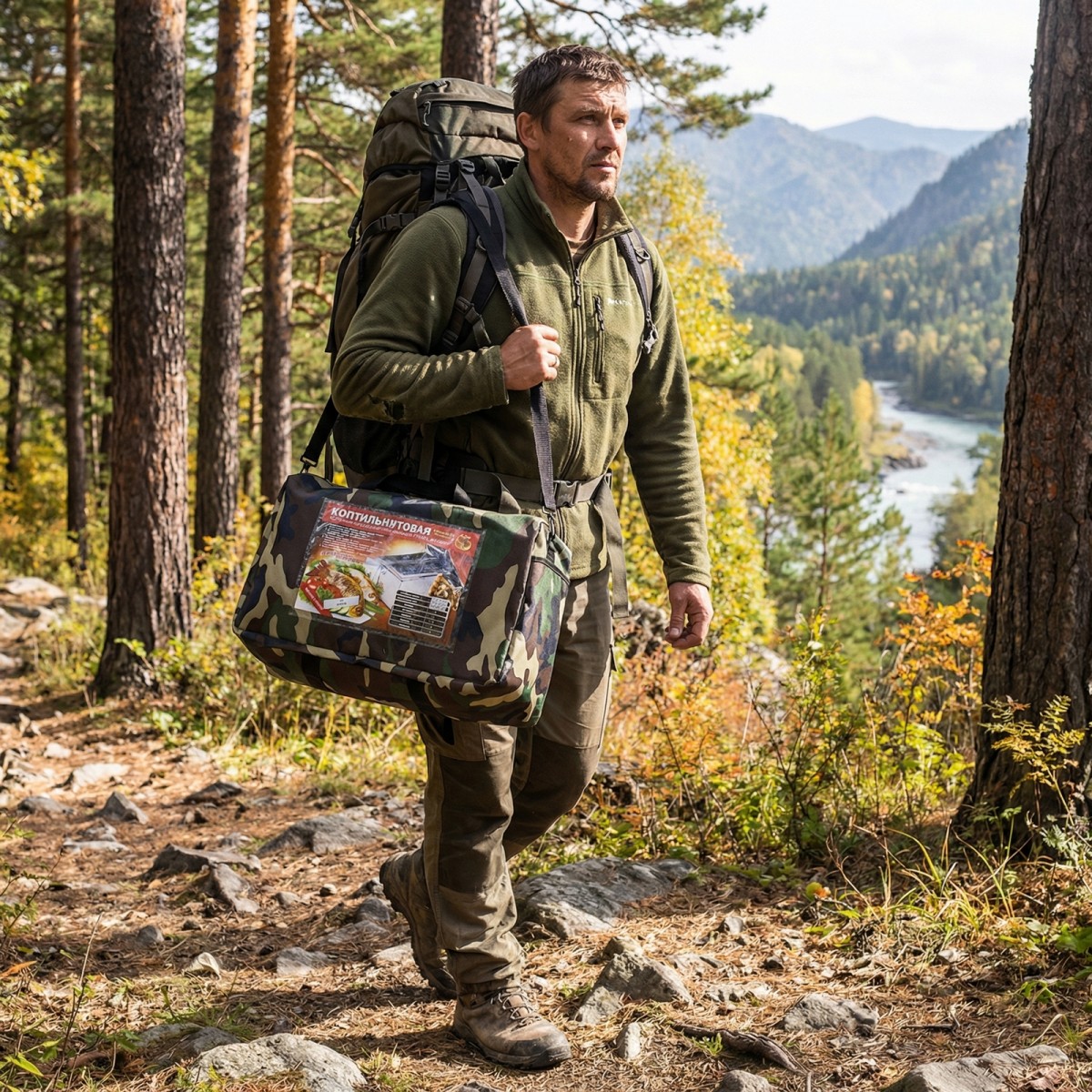 Коптильня Ольховый дым Профи 400х250х200 (толщина 2 мм сталь 430) с гидрозатвором