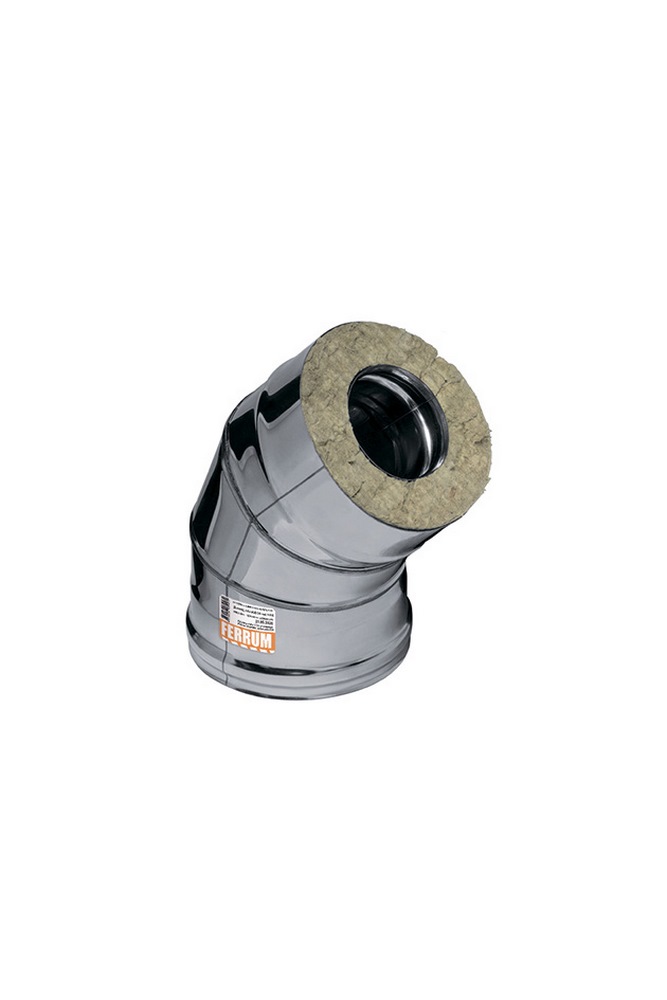 Купить колено угол 135° (430/0,5 мм+нержавейка) Ф150 Ferrum из нержавейки